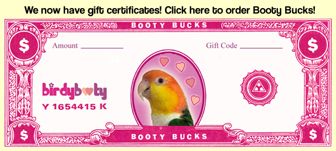 We now have gift certificates! Click here to order Booty Bucks!
